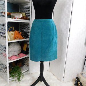 Turquoise Suede Skirt